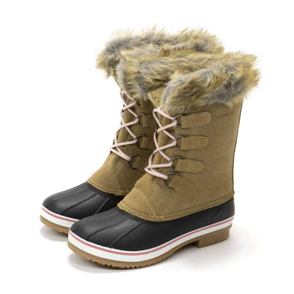 NEW NORTHSIDE girl's kathmandu mid calf waterproof snow boots in tan - Picture 2 of 8